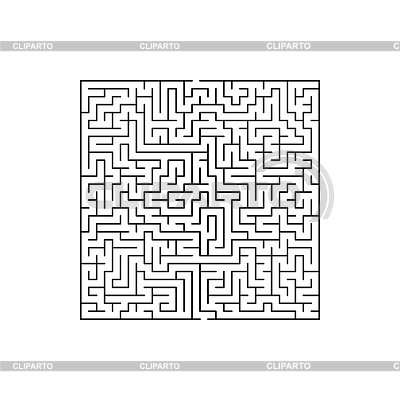 Laberinto laberinto juego cuadrado monocromo | Ilustración vectorial de stock |ID 7312441