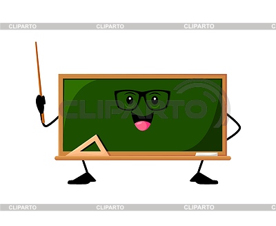 Carácter divertido alegre de la escuela de la pizarra de la historieta | Ilustración vectorial de stock |ID 7524881