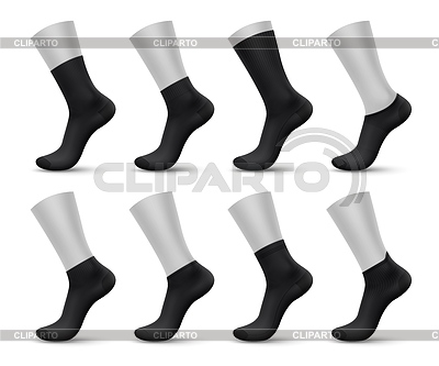 Реалистичные черные мужские носки, 3d-макеты sox | Векторный клипарт |ID 7631790