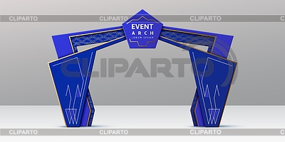 Puerta azul del arco del evento, stand de bienvenida de entrada | Ilustración vectorial de stock |ID 7643970