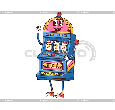 Personaje de máquina tragamonedas retro groovy de dibujos animados | Ilustración vectorial de stock |ID 7650765