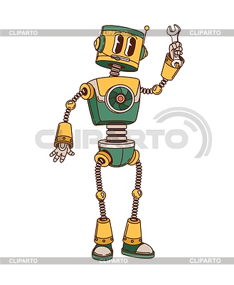 Robot maravilloso o droide, transformador de dibujos animados retro | Ilustración vectorial de stock |ID 7653827