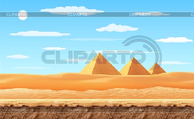 Paisaje de pirámides de Egipto de píxeles de 8 bits, dunas de arena | Ilustración vectorial de stock |ID 7653865