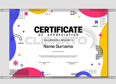 Diploma certificate template with geometric shapes | Stock Vector Graphics |ID 7654959