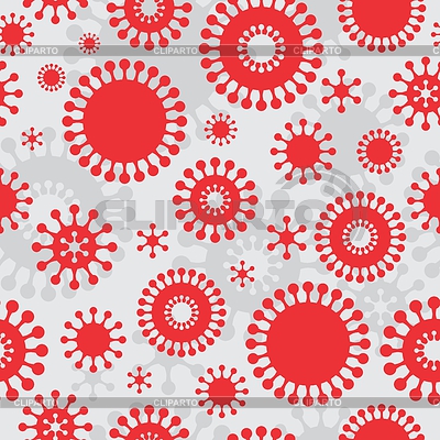 Virus Corona y Patrón de Símbolo Rojo Gris | Ilustración vectorial de stock |ID 7343142