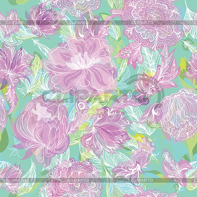 Seamless romantic elegant tropical floral texture | Stock Vector Graphics |ID 7345146