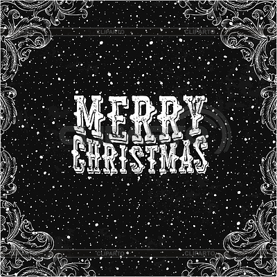 Vintage Christmas Card. Black and white | Stock Vector Graphics |ID 6355283