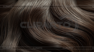 Dark brown wavy hair strands with smooth texture an | High resolution stock photo |ID 7651519