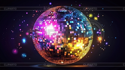 Colorful disco ball reflecting vibrant lights in | High resolution stock photo |ID 7652954