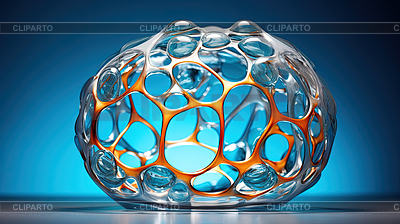 Transparent molecular structure with glass-like | High resolution stock illustration |ID 7656829