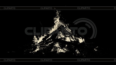 Fogata ardiente en estilo retro vintage dotwork. | Ilustración vectorial de stock |ID 7656927