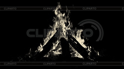 Fogata ardiente en estilo retro vintage dotwork. | Ilustración vectorial de stock |ID 7657535