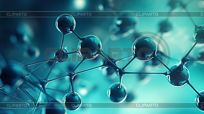 Molecular structure with glossy black spheres and | High resolution stock illustration |ID 7658038