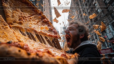 Эффектная широкоугольная фотография возбужденного мужчины, хватающего | Фото большого размера |ID 7658587