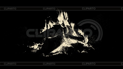 Fogata ardiente en estilo retro vintage dotwork. | Ilustración vectorial de stock |ID 7658726