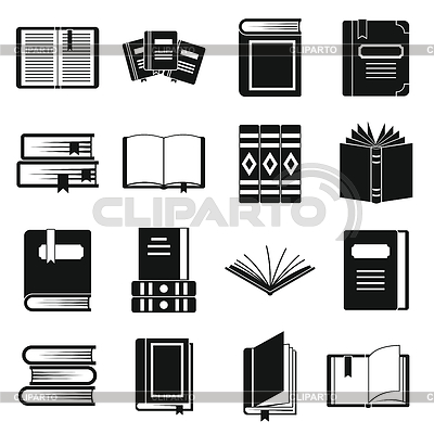 Conjunto de iconos de libros, estilo simple | Ilustración vectorial de stock |ID 7193993