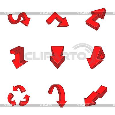 Conjunto de iconos de índice, estilo de dibujos animados | Ilustración vectorial de stock |ID 7198283