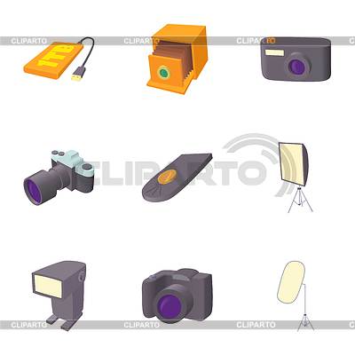 Photo icons set, cartoon style | Stock Vector Graphics |ID 7209150