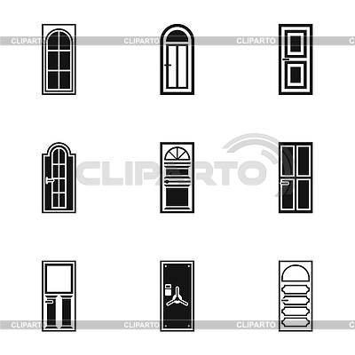 Conjunto de iconos de puerta, estilo simple | Ilustración vectorial de stock |ID 7613432