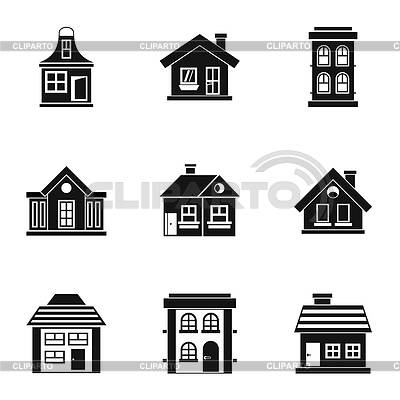 Conjunto de iconos de casa, estilo simple | Ilustración vectorial de stock |ID 7613532