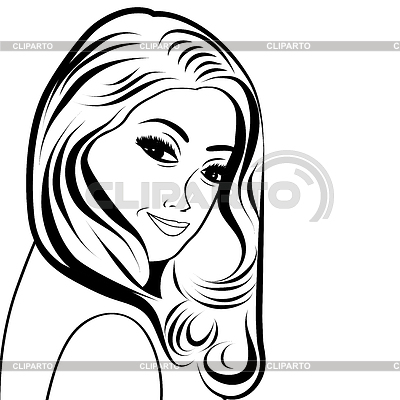 Nette Retro Frau mit langen Haaren im Comic-Stil | Stock Vektorgrafik |ID 5249179
