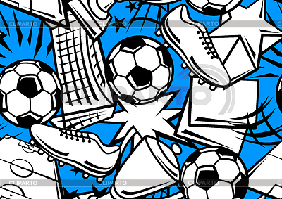 Pattern with soccer symbols. Football club  | Stock Vector Graphics |ID 7473295