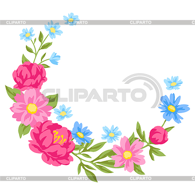 Fondo con bonitas flores. Hermosa decorativ | Ilustración vectorial de stock |ID 7516632