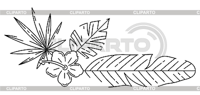 Corner with stylized palm leaves. Decorative | Stock Vector Graphics |ID 7649499
