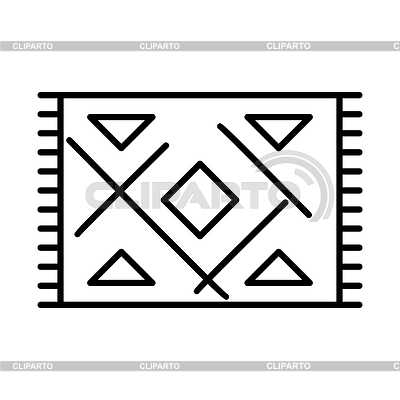 Ethnic carpet icon. Home decor element thin line  | Stock Vector Graphics |ID 7651101