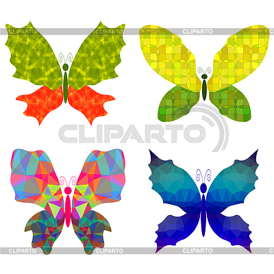 Conjunto de coloridas batterflies | Ilustración vectorial de stock |ID 5379640