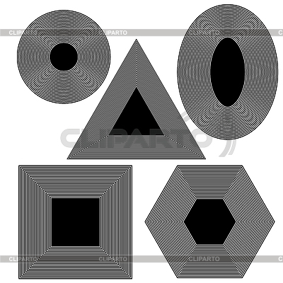 Set F Diferentes Formas geométricas | Ilustración vectorial de stock |ID 5562063