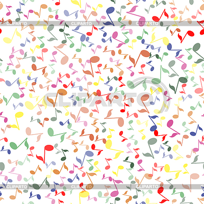 Notas musicales patrón sin fisuras | Ilustración vectorial de stock |ID 6406258