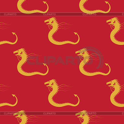 Nahtloses Muster des chinesischen Folklore-Golddrachens | Stock Vektorgrafik |ID 7642427