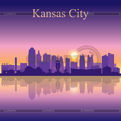 Kansas City silhouette on sunset background | Stock Vector Graphics |ID 5958758