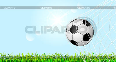 Balón de fútbol en el césped de hierba verde | Ilustración vectorial de stock |ID 6580151
