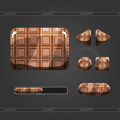 Conjunto de botones de chocolate diferentes | Ilustración vectorial de stock |ID 5910633
