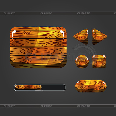 Set of wooden different buttons | Stock Vector Graphics |ID 5910665