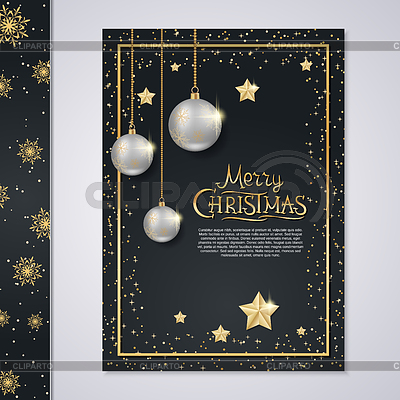 Plantilla de vector de volante de Navidad y año nuevo | Ilustración vectorial de stock |ID 6922089