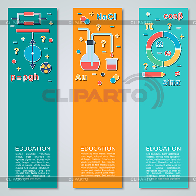 Conjunto de vector de banners horizontales de educación | Ilustración vectorial de stock |ID 7027682