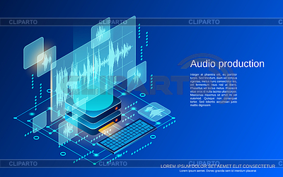 Concepto de vector de producción de audio | Ilustración vectorial de stock |ID 7445730