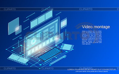 Векторная концепция видеопроизводства | Векторный клипарт |ID 7459567