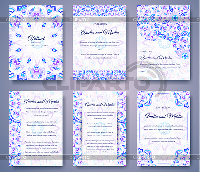 Set of old fairy tail flyer pages ornament | High resolution stock illustration |ID 5541366