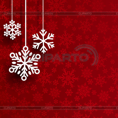 Christmas background with hanging snowflakes | Stock Vector Graphics |ID 5329863