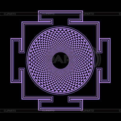 Монохромный наметить Сахасрару янтра | Векторный клипарт |ID 5578099