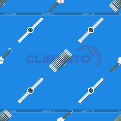 Reloj relojes patrón transparente | Ilustración vectorial de stock |ID 5701511