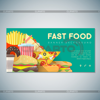 Modelo de la bandera telón de comida rápida | Ilustración vectorial de stock |ID 5912337