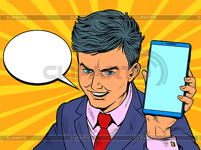 Businessman and smartphone. man with phone | Stock Vector Graphics |ID 7035413