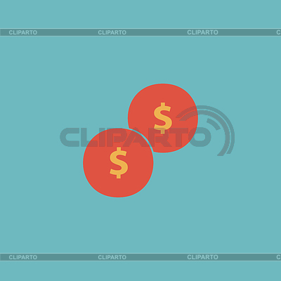 Dólares icono moneda del dinero - | Ilustración vectorial de stock |ID 5460958