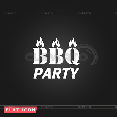Flaming BBQ Party palabra elemento de diseño | Ilustración vectorial de stock |ID 5565816