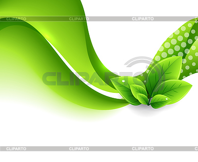 Hojas eco y la onda verde | Ilustración vectorial de stock |ID 6189851